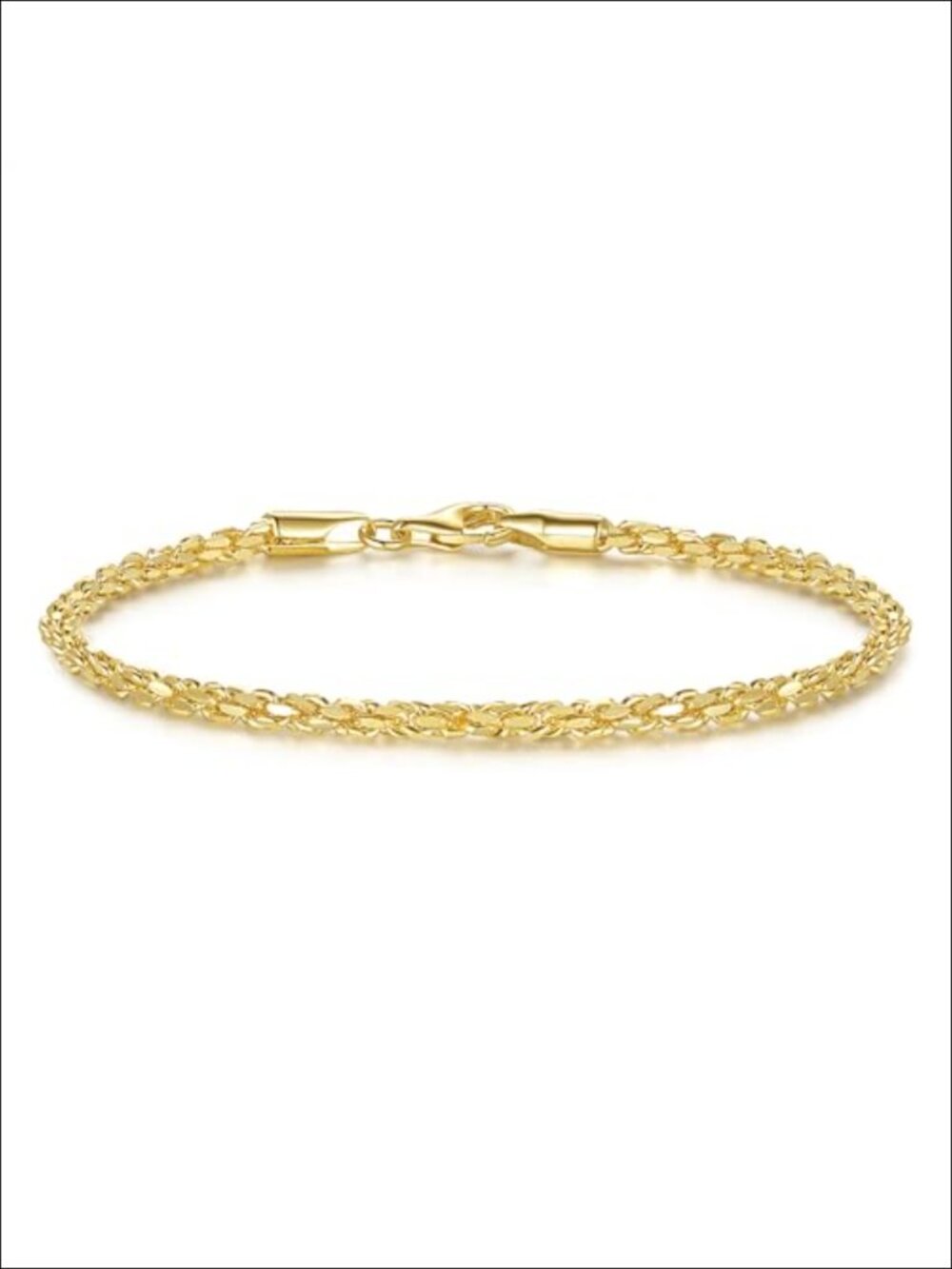 Dense Rope Chain Gold Bracelet, 14k Gold Plated, Lobster Clasp, Link Bracelet,